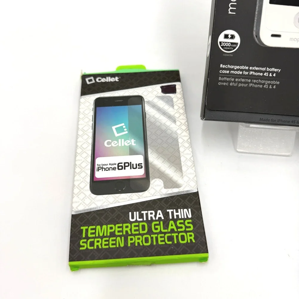 Mophie Juice Pack Battery Case Bundle iPhone 4 4S 6 Plus Cellet Screen Protector